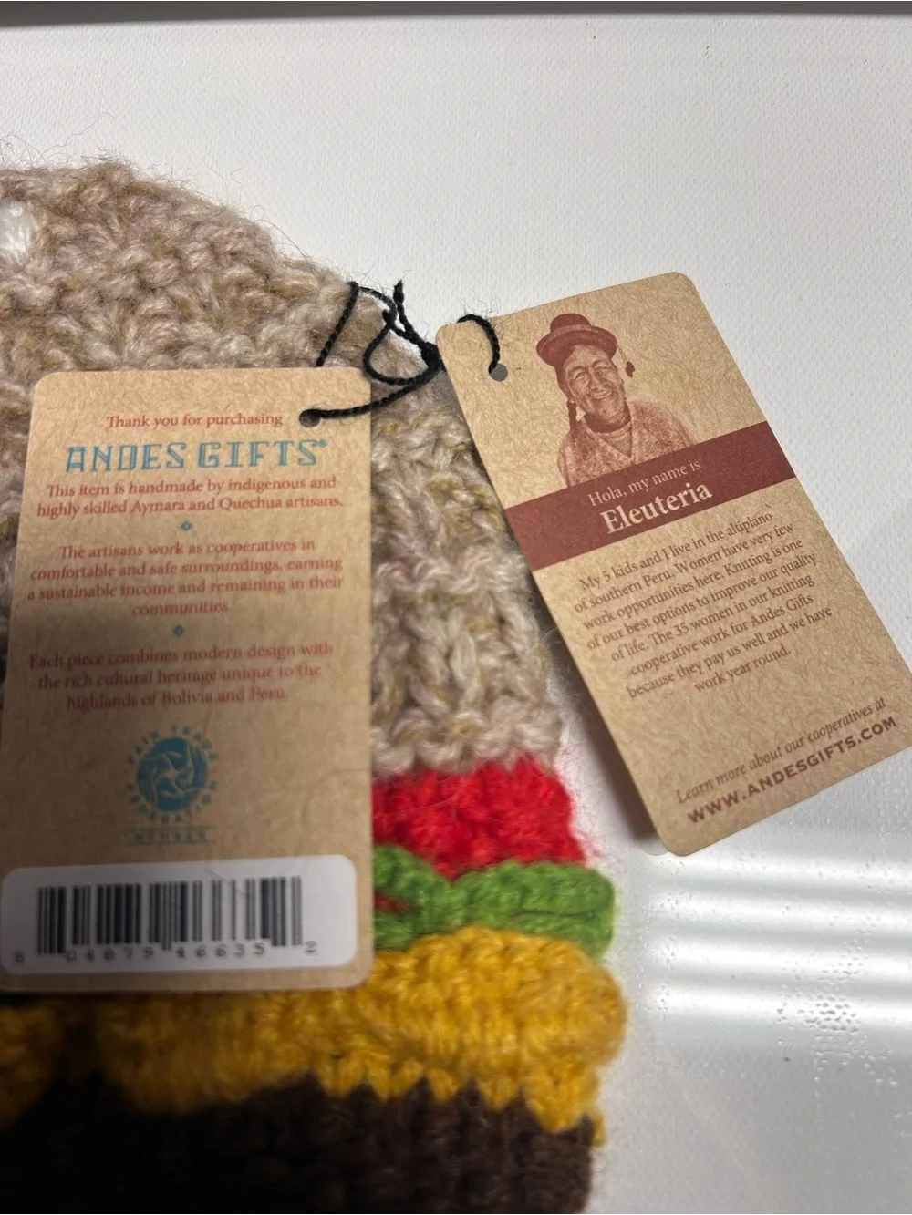 Andes Gifts Kids’ Cheeseburger Handmade Alpaca Knit Beanie Hat Unisex Novelty